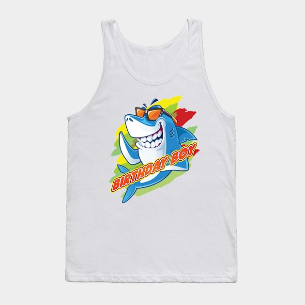 'Shark Birthday Boy' Awesome Shark Gift Tank Top by ourwackyhome